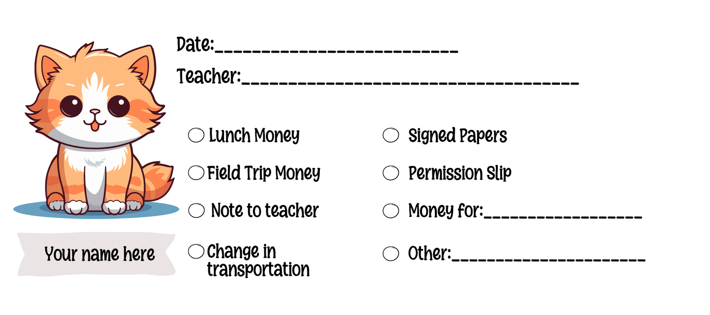 School Money Envelopes (12 Design Choices!)