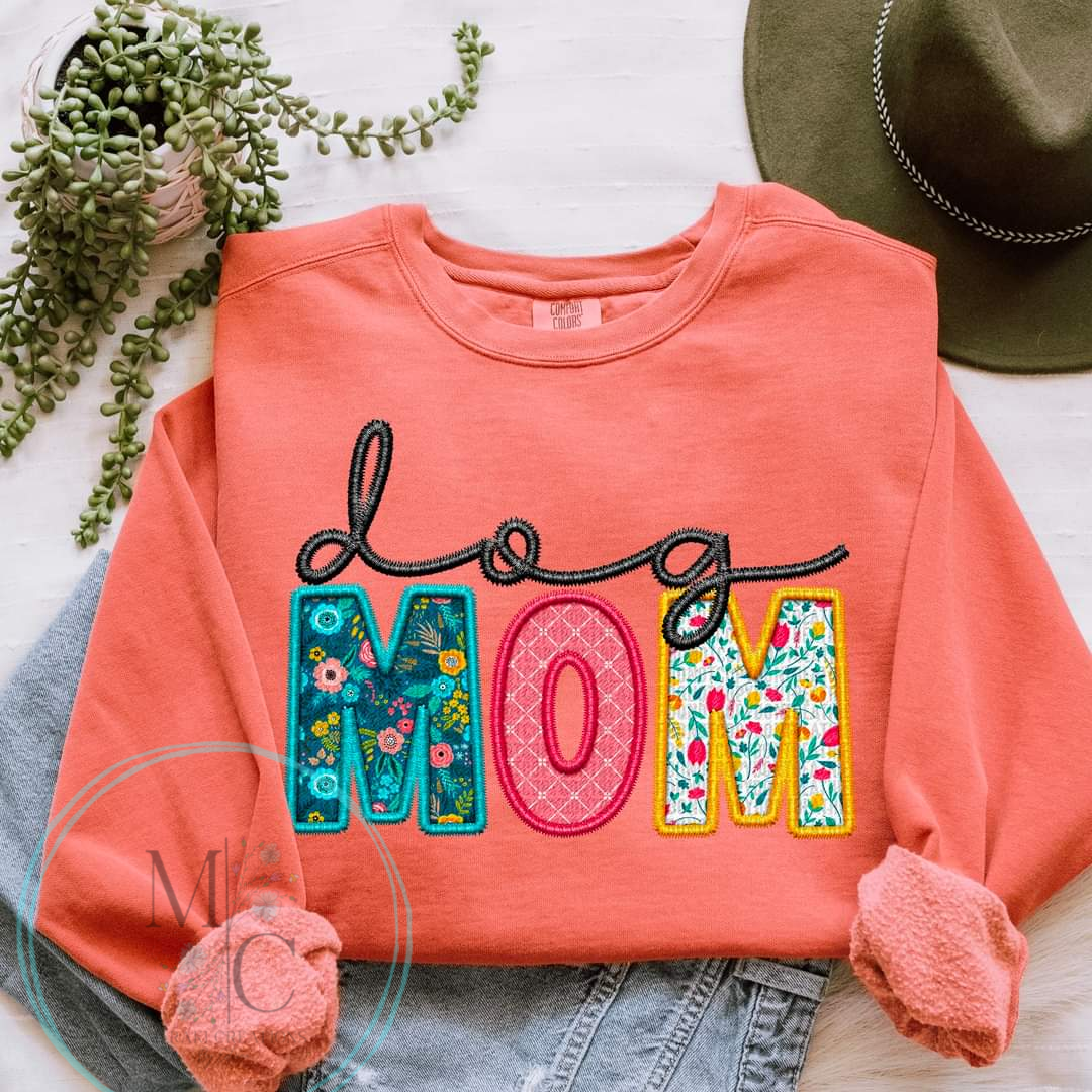 Dog Mom Faux Applique