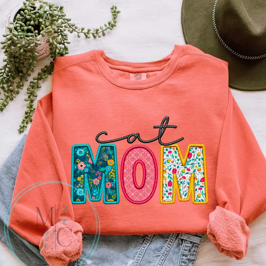 Cat Mom Faux Applique