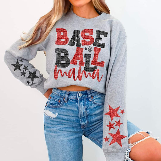 Baseball Mama (Red & Black)