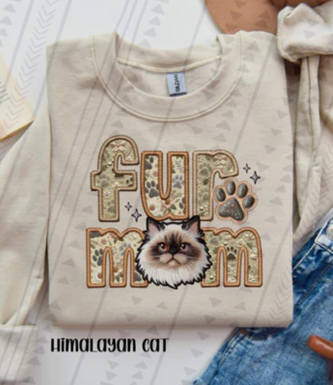 Cat Fur Mom (Faux Embroidery)