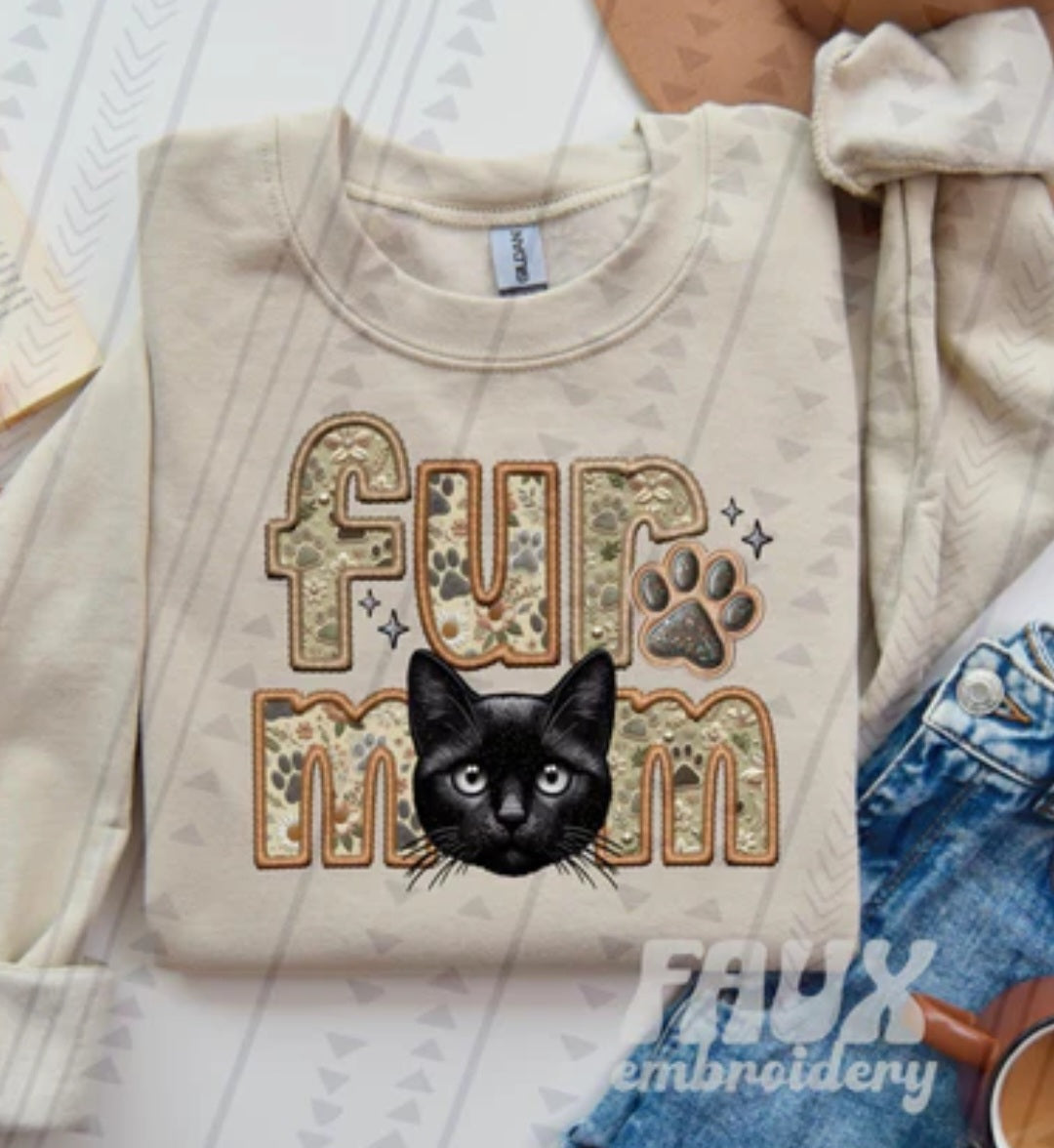 Cat Fur Mom (Faux Embroidery)